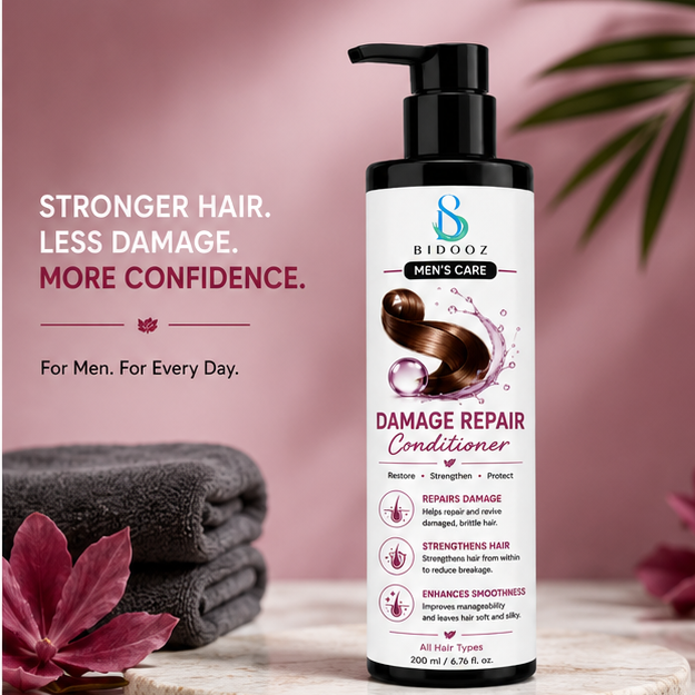 BIDOOZ Men’s Care Damage Repair Conditioner for Men, Nourishing & Strengthening Shampoo, Helps Improve Hair Smoothness, Manageability and Healthy-Looking Shine, 200ml