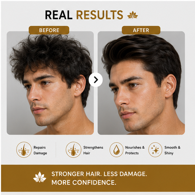 BIDOOZ Men’s Care 7 in 1 Repair Shampoo for Damaged Hair, Nourishing & Strengthening Formula, Smooth & Shiny Look, Hair Protection & Revitalizing Care, All Hair Types, 200ml