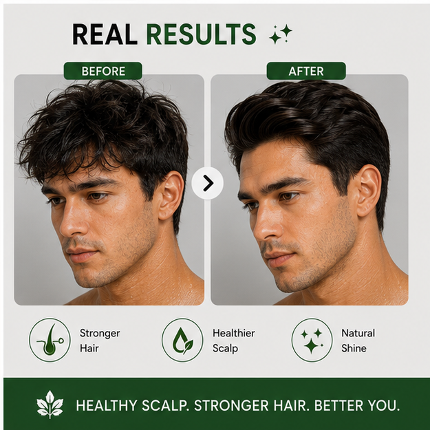 BIDOOZ Men’s Care Rosemary Shampoo for Hair & Scalp Care, Nourishing and Strengthening Formula, Smooth and Shiny Looking Hair, Daily Use for All Hair Types, 200ml