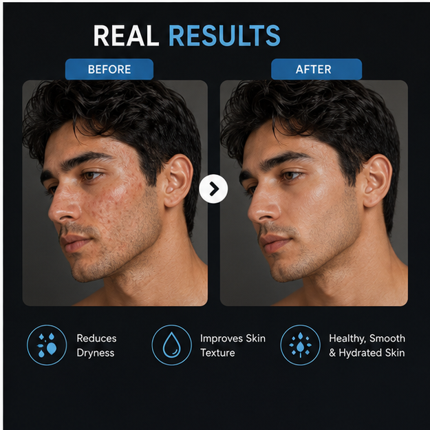 BIDOOZ Men’s Care Moisturising Face Cream for Men, Deep Hydration Daily Moisturizer, Lightweight Non-Greasy Face Cream for Soft, Smooth & Healthy-Looking Skin, 50g