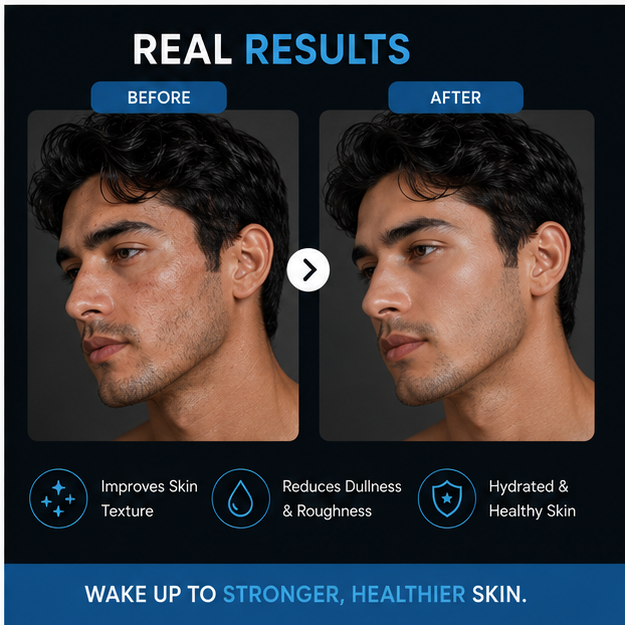 BIDOOZ Men’s Care Night Cream for Men, Overnight Moisturising Face Cream, Deep Hydration Formula for Soft, Smooth & Healthy-Looking Skin, Daily Night Care Cream, 50g
