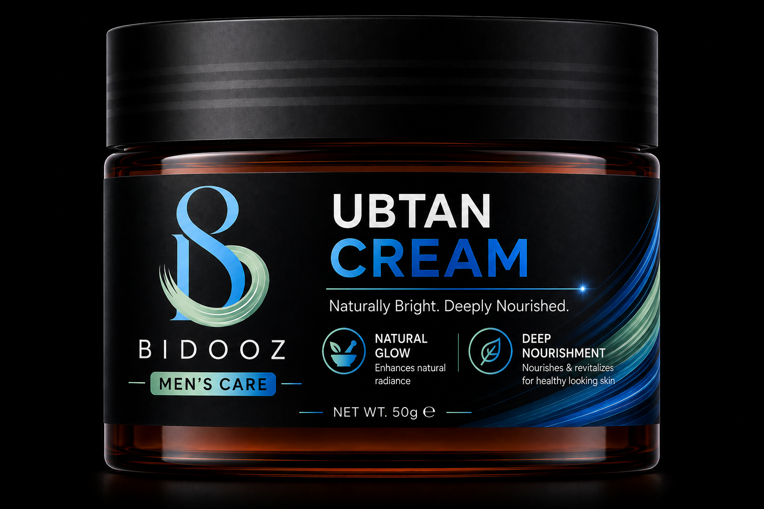 BIDOOZ Men’s Care Ubtan Face Cream for Men, Daily Moisturising & Nourishing Face Cream, Lightweight Hydrating Formula for Soft, Smooth & Healthy-Looking Skin, 50g