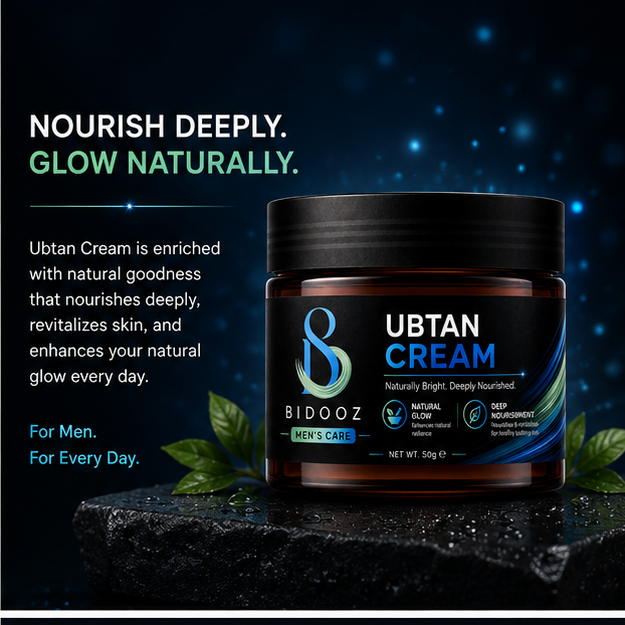BIDOOZ Men’s Care Ubtan Face Cream for Men, Daily Moisturising & Nourishing Face Cream, Lightweight Hydrating Formula for Soft, Smooth & Healthy-Looking Skin, 50g