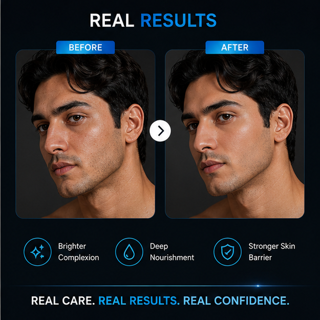 BIDOOZ Men’s Care Ubtan Face Cream for Men, Daily Moisturising & Nourishing Face Cream, Lightweight Hydrating Formula for Soft, Smooth & Healthy-Looking Skin, 50g