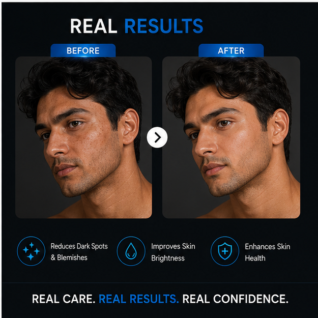 BIDOOZ Men’s Care Skin Brightening Face Cream for Men, Daily Moisturising Cream, Helps Improve Uneven Skin Tone Appearance & Enhance Skin Radiance, 50g