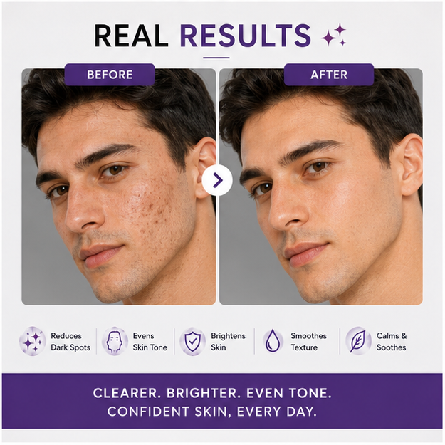 BIDOOZ Men’s Care Alpha Arbutin 2% Face Serum for Men, Brightening Facial Serum, Helps Improve Uneven Skin Tone & Skin Radiance, Lightweight Daily Skincare Serum, 30ml