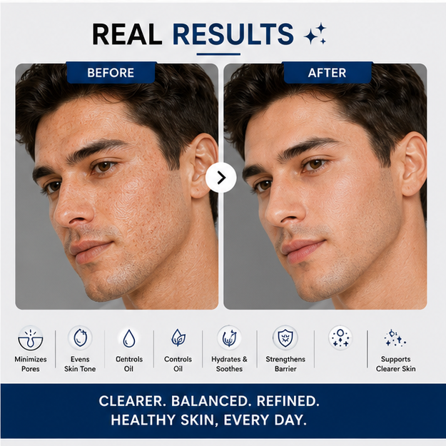 BIDOOZ Men’s Care 5% Niacinamide Face Serum for Men, Lightweight Facial Serum, Helps Improve Skin Clarity, Refine Pore Appearance & Balance Excess Oil, 30ml