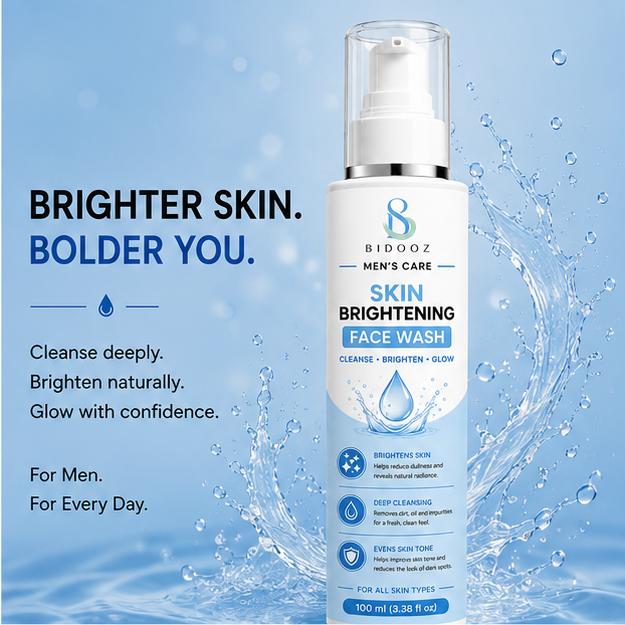 BIDOOZ Skin Brightening Face Wash for Men | Deep Cleansing Formula | 100ml