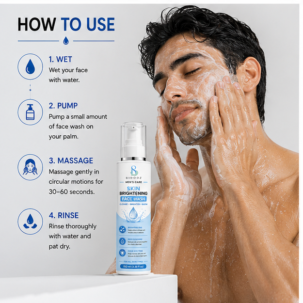 BIDOOZ Skin Brightening Face Wash for Men | Deep Cleansing Formula | 100ml