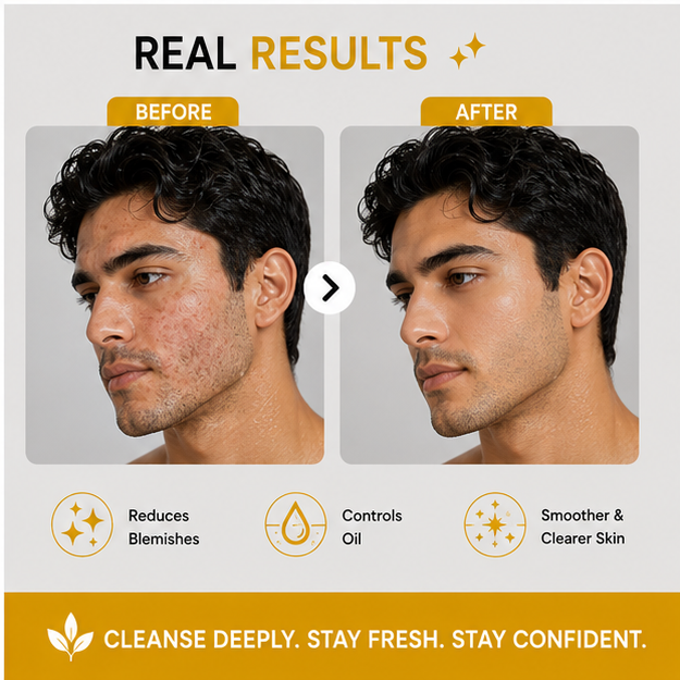 BIDOOZ Men’s Care 1% Salicylic Acid Face Wash for Men, Deep Cleansing Facial Cleanser, Helps Remove Excess Oil, Refine Pore Appearance & Improve Skin Clarity, 150ml