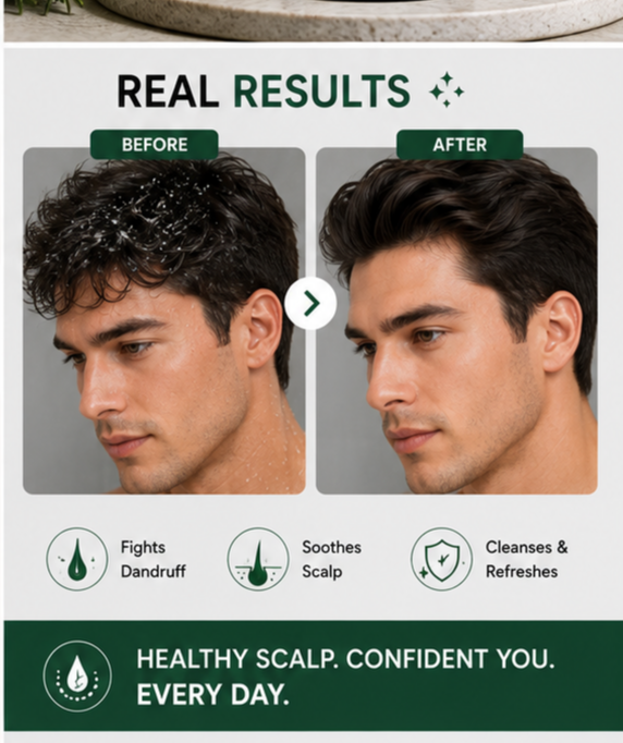 BIDOOZ Men’s Care Anti Dandruff Conditioner for Men, Scalp Care & Nourishing Conditioner, Helps Reduce Visible Flakes, Hydrates Hair & Improves Manageability, 200ml