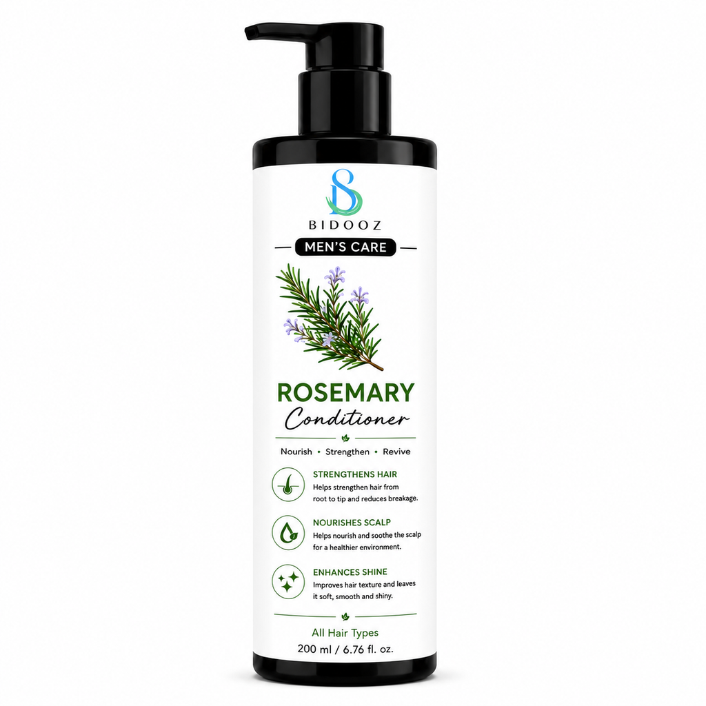 BIDOOZ Men’s Care Rosemary Conditioner for Men, Nourishing Hair Conditioner, Helps Improve Hair Smoothness, Shine & Manageability, Lightweight Daily Hair Care for All Hair Types, 200ml